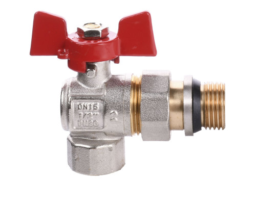 Кран кульовий кутовий з американкою WATERVALVE Q003  NV-V124 1/2″ ЗB