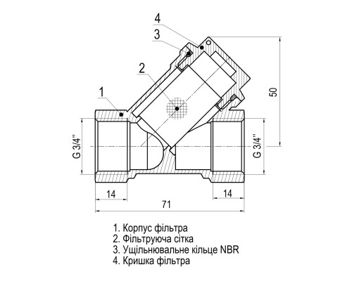Фільтр грубого очищення SELBA  3/4″ SL1512
