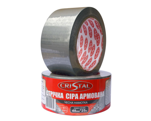 Стрічка армована  CRISTAL 48мм х 25м сіра
