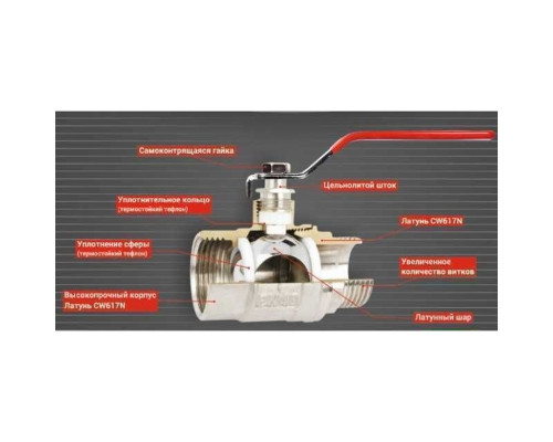 Кран кульовий прямий SOLOMON 1/2″ ЗЗ КБ PN40 B1420