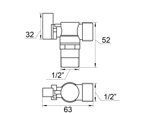 Кран кульовий кутовий SOLOMON 1/2″х1/2″ A7172