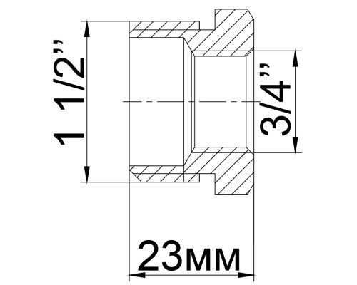 Футорка 1 1/2″х 3/4″ЗВ латунна 724Б