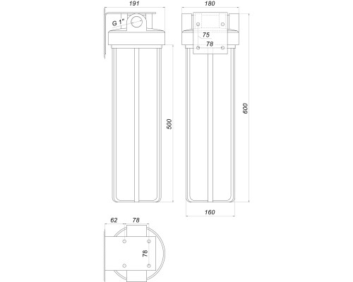 Фільтр-колба + ПП картридж ПРОЗОРА Bіо+ systems SL20TS-BB Big Blue 20″, 1″