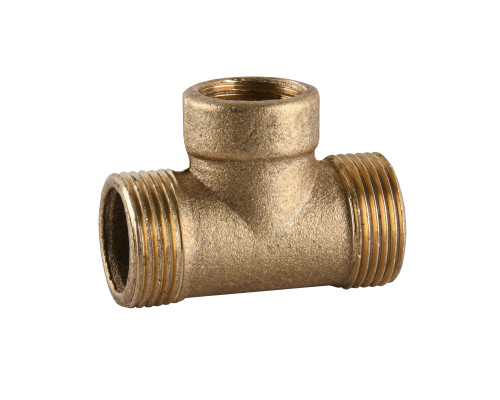 Трійник редукційний 3/4″х1/2″х3/4″ЗВЗ латунний посилений 664Б