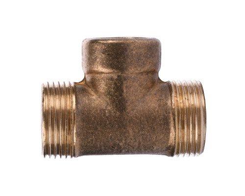 Трійник редукційний 3/4″х1/2″х3/4″ЗВЗ латунний посилений 664Б