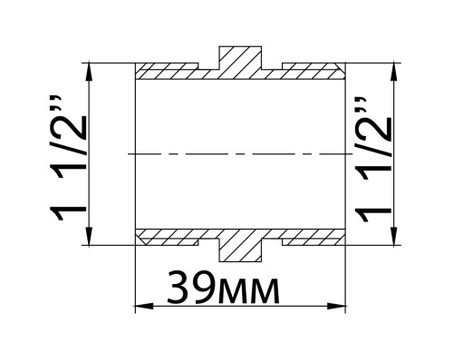 Ніпель 1 1/2″ЗЗ латунний 526-1Б