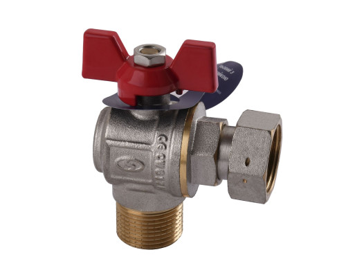 Кран кульовий кутовий з накидною гайкою SOLOMON 3/4″ ЗВ PN40 160402