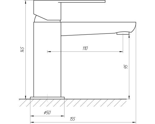 Змішувач для умивальника TOPAZ BARTS TB 07202-H36, Шланги TAQ-M1055
