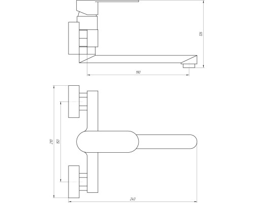 Змішувач для кухні TOPAZ BARTS TB 07218-H36