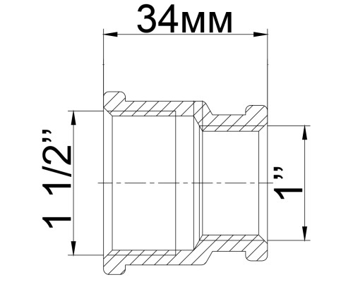Муфта редукційна 1 1/2″х 1″ВВ латунна 309Б