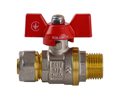 Кран кульовий SOLOMON 16х1/2″ B1183 зовнішня різьба