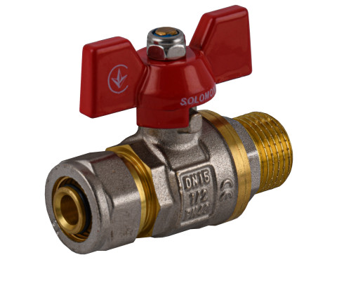 Кран кульовий SOLOMON 16х1/2″ B1183 зовнішня різьба