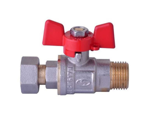 Кран кульовий прямий з накидною гайкою SOLOMON 1/2″ ЗВ PN40 160406