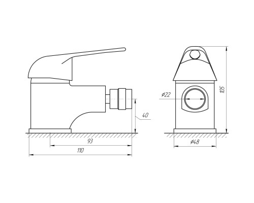 Змішувач для біде Globus Lux Sena GLS-106
