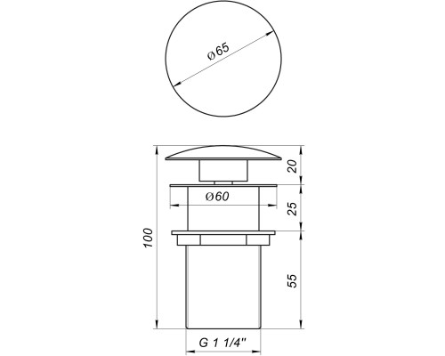 Донний клапан Globus Lux HG15-02A BR (Click-clack)