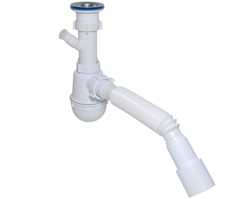 Сифон Waterstal А-40059 для мийки 1 1/2″ з відводом під пральну машину