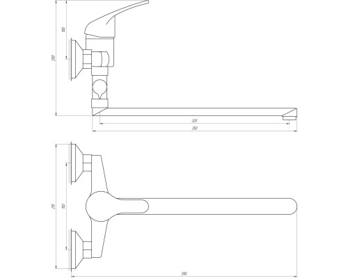 Змішувач для ванни Globus Lux Solly GLSO-0108