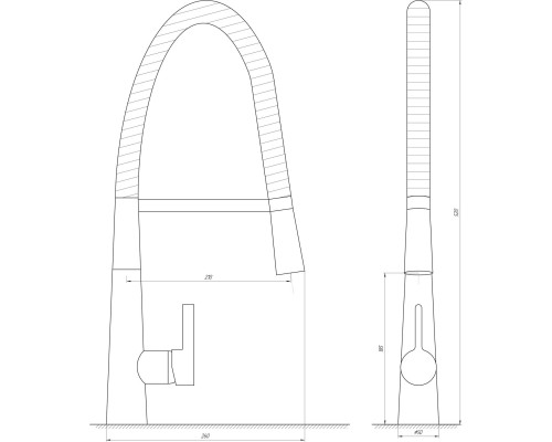 Змішувач для кухні Globus Lux LAZER GLLR-1032-StSTEEL