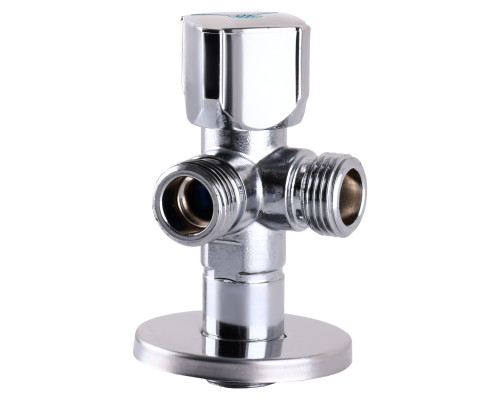 Кран кульовий кутовий подвійний ARCO 1/2″х 1/2″х1/2″ A80TWIN CQ4105