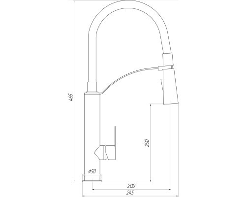 Змішувач для кухні TOPAZ BARTS TB 8817-H18, Шланги TAQ-M0855