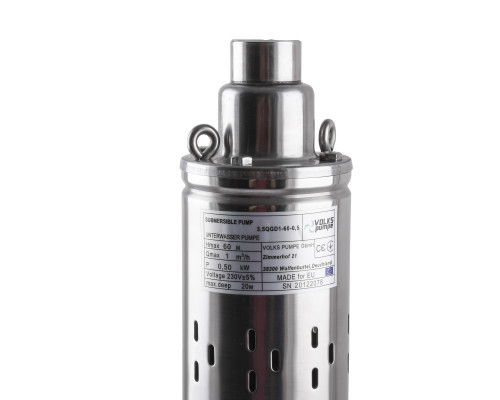Насос свердловинний шнековий VOLKS pumpe 3,5 QGD 1-60-0,5кВт 3,5  дюйми + кабель 15м