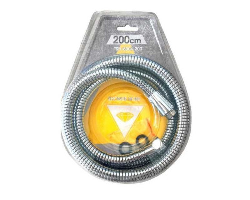 Шланг для душу TOPAZ TSH-6004-200 хром 200см посилений рухома гайка, Blister