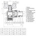 Кран кульовий кутовий з американкою Q PROFESSIONAL QP004 PN40 3/4″ антипротікання, Білий метелик
