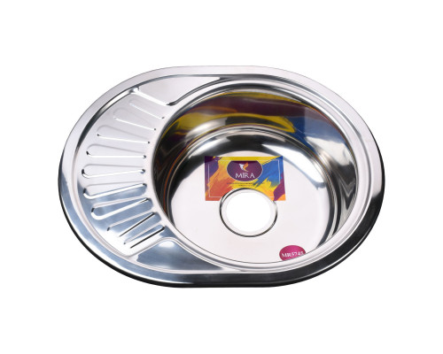 Мийка кухонна врiзна кругла з полицею 570х450х180 Polish MR 5745 P Mira