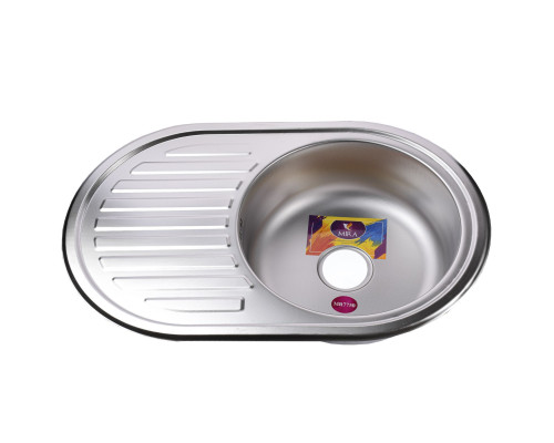 Мийка кухонна врiзна кругла з полицею 770х500х180 Decor MR 7750 D Mira