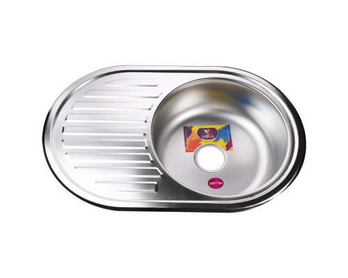 Мийка кухонна врiзна кругла з полицею 770х500х180 Satin MR 7750 E Mira