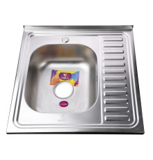 Мийка кухонна накладна прямокутна 600х600х180 Decor Left MR 6060 L D Mira