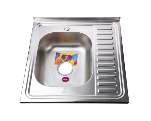 Мийка кухонна накладна прямокутна 600х600х180 Decor Left MR 6060 L D Mira