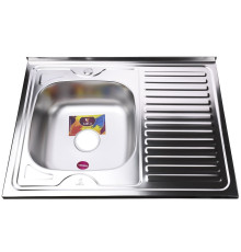 Мийка кухонна накладна прямокутна 800х600х180 Satin Left MR 8060 L E Mira