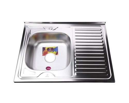 Мийка кухонна накладна прямокутна 800х600х180 Satin Left MR 8060 L E Mira