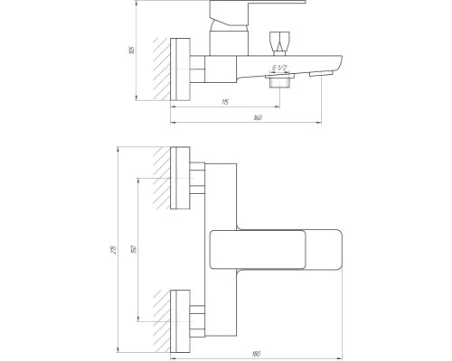 Змішувач для ванни Globus Lux Milano GLM-0102
