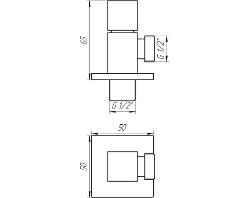 Кран напівобертовий кутовий SOLOMON 1/2″х1/2″ CUBE 7078 ( 2 шт.)