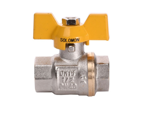 Кран кульовий прямий SOLOMON  1/2″ ВВ ЖБ PN40 B1007