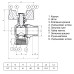 Кран кульовий Q PROFESSIONAL 1/2″  нв КБ  кутовий Q154  PN40