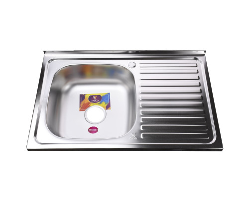Мийка кухонна накладна прямокутна 800х500х180 Satin Left MR 8050 L E Mira