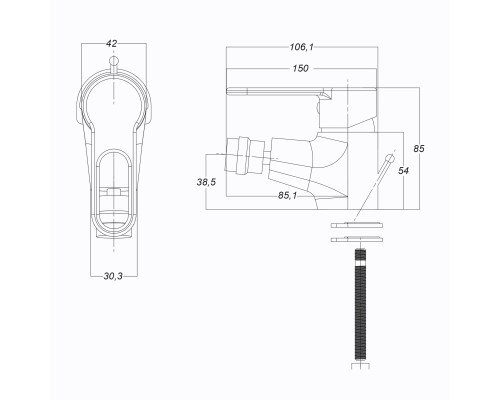 Змішувач для біде Globus Lux Dolly GLD-0106
