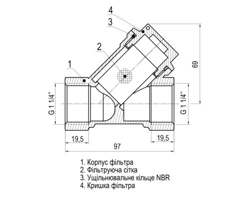 Фільтр грубого очищення SELBA 1 1/4″ SL1512
