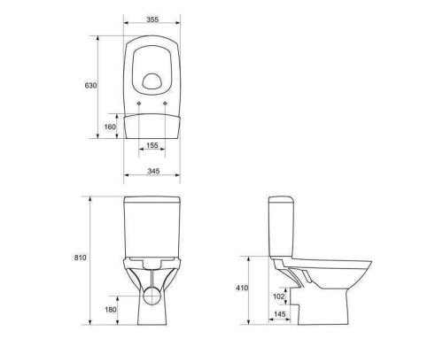 Компакт Cersanit 637 CARINA CLEAN ON 011 3/5 з кришкою slim дюр ліфт