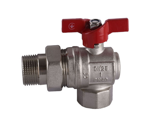 Кран кульовий кутовий з американкою SELBA 1″ SL1543