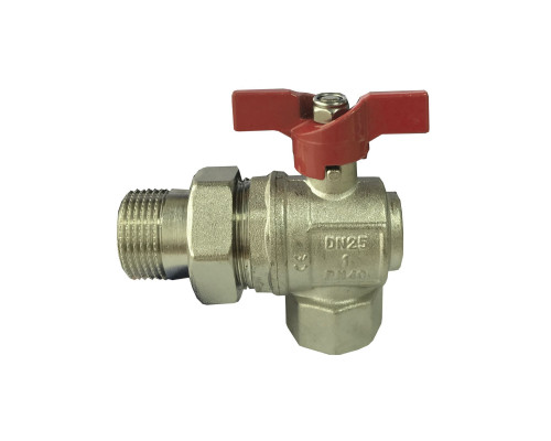 Кран кульовий кутовий з американкою SELBA 1″ SL1543