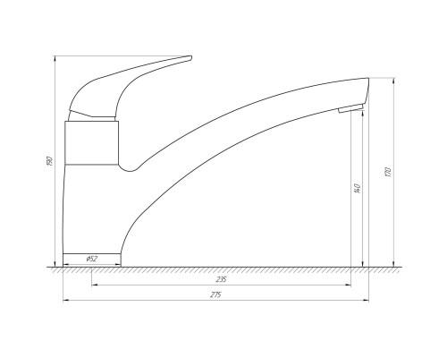 Змішувач для кухні TOPAZ TEEL TL P-8838-H17