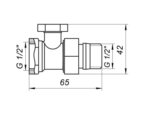 Кран радіаторний прямий ECO Technology ECO5108 1/2″ під ключ з ущільнювачем