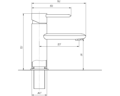 Змішувач для умивальника TOPAZ CORSICA TC 16221-H48 на гайці, шланги TAQ-M1055,D35