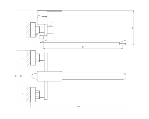 Змішувач для ванни Globus Lux Milano GLM-0208