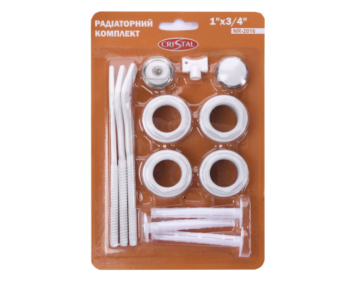 Комплект футорок секційного радіатора CRISTAL NR-2016 3/4″ з 3-кронштейнами (HT 416)