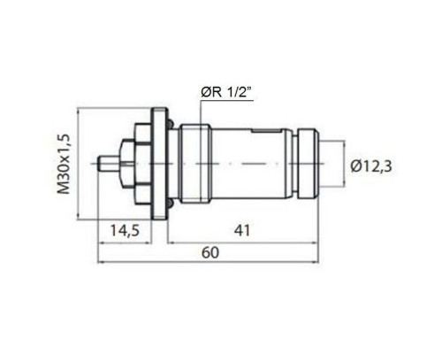 Клапан OUTER під термоголовку М30x1,5 панельного радіатора 1/2″З ECO5029 ECO Technology (на трубу)